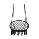 Dārza Mājas Šūpuļtīkls Šūpoles Krēsls no Pītām Virvēm, Melns | Garden Hammock Chair Swing from Braided Rope