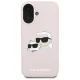 Karl Lagerfeld Silicone Nauble Heads Print MagSafe vāciņš iPhone 16, Rozā