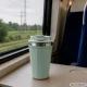 Termokrūze ar piesūcekni pret apgāšanos, 380 ml, Zaļa