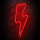 Lightning Bolt LED Neon Sign Forever Light FLNE06, USB or Battery Powered, Red