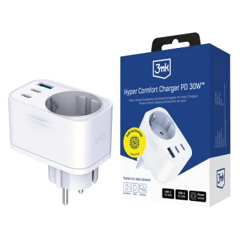 Сетевое зарядное устройство 3mk Hyper Comfort Charger GaN PD 30W, белое