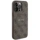 Apple iPhone 14 Pro 6.1\'\' Guess 4G Collection Leather Metal Logo MagSafe Case Cover, Brown | Telefona Maciņš Vāks...