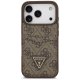 Guess 4G Nauble Card Triangle aizsargapvalks iPhone 17 Pro - brūns | Phone Case Cover