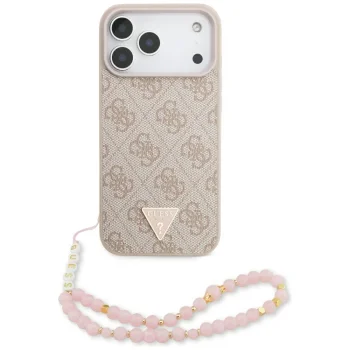 Guess 4G Strap Triangle Logo MagSafe maciņš ar siksniņu un MagSafe iPhone 17 Pro Max – rozā | Phone Case Cover
