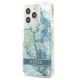 Guess Flower Liquid Glitter vāciņš iPhone 13 Pro / 13 zaļš