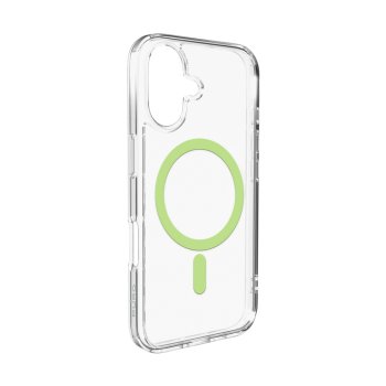 Puro iPhone 17 Case Lite Mag with MagSafe Support, Transparent with Green Ring
