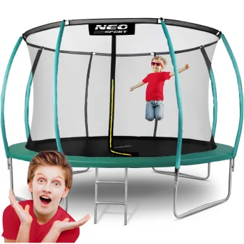 Neo-Sport dārza batuts ar iekšējo tīklu 374 cm (12ft), zaļš