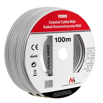 Koaksiālais kabelis Maclean MCTV-572 RG6 1.0 CCS 75 Ohm, 100 m