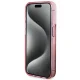 Чехол Guess для iPhone 15 Pro Liquid Glitter Gold Stripes, розовый