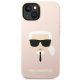 Karl Lagerfeld Silicone Karl\'s Head MagSafe vāciņš iPhone 14 Plus / 15 Plus - Rozā