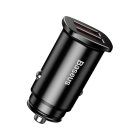 Baseus Square Smart Car Charger 2x USB QC 3.0 SCP AFC 30W, Black | Telefona Auto Lādētājs