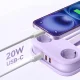 Orico AP3 20W GaN pagarinātājs ar 2x AC, 2x USB-A un 1x USB-C, violets
