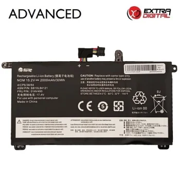 Аккумулятор для ноутбука Extra Digital Lenovo 01AV493, 2000 мАч, 15.2V
