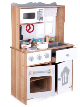 Ecotoys 7253 koka rotaļu virtuve ar piederumiem
