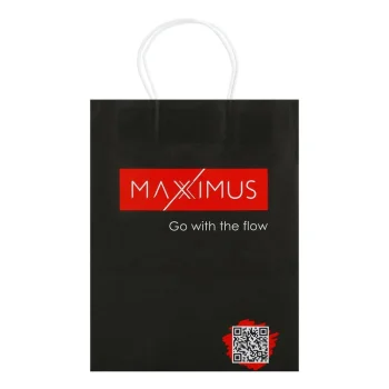 Maxximus papīra maisiņš, 21 x 11 x 27 cm, melns