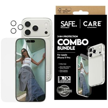 CARE by PanzerGlass Fashionable Combo 3‑in‑1: maciņš + stikls + kameras lēcas aizsargs iPhone 17 Pro | Phone...