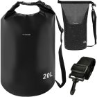 Waterproof Dry Bag 20L for Kayaking and Boating, Black