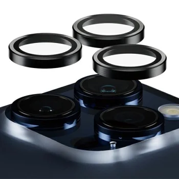 PanzerGlass Hoops kameras aizsardzība iPhone 15 Pro / Max - ar melnu rāmi | Camera Protection for with Black Frame