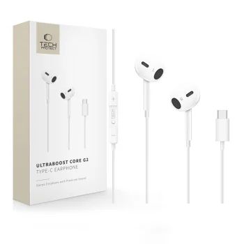 Tech-Protect Ultraboost Core G2 USB-C austiņas baltas