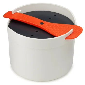 Rīsu vārāmais trauks mikroviļņu krāsnij Joseph Joseph M-Cuisine 2 l, balts/melns