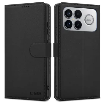 Atverams vāciņš Tech-Protect Wallet priekš Xiaomi Poco F8 Ultra, melns