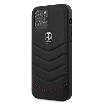Ferrari iPhone 12 Pro Max vāciņš Off Track Quilted, melns