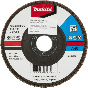 Лепестковый шлифовальный круг Makita 125 мм, A40 (D-27084)