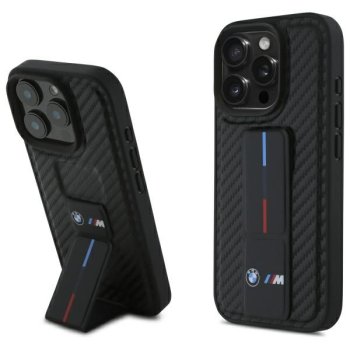 BMW M Grip Stand Smooth and Carbon apvalks iPhone 16 Pro Max - melns | case for black