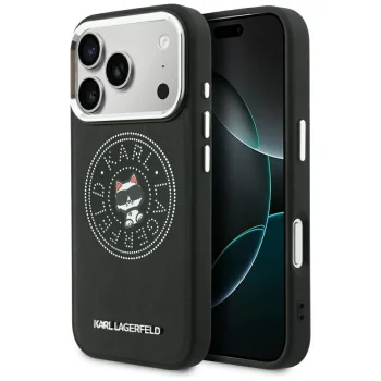 Чехол Karl Lagerfeld Point & Choupette Sketch MagSafe для iPhone 18 Pro Max / 17 Pro Max, черный