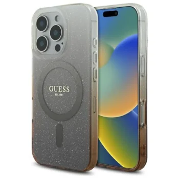 Чехол Guess для iPhone 16 Pro IML Glitter Gradient MagSafe, коричневый