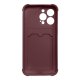 Apple iPhone X / Xs 10 5.8\" Silicone Wallet Card Case, Raspberry | Silikona Vāciņš Maciņš Apvalks Bampers