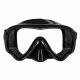 Snorkel Mask and Dry Tube Set with Panoramic View, black