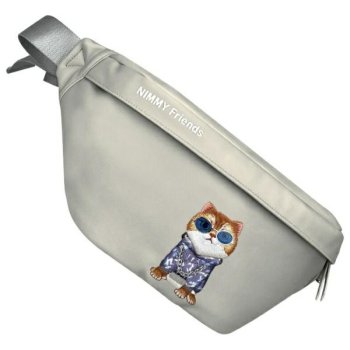Nimmy Crossbody Glasses Cool Cat pleca soma, pelēka