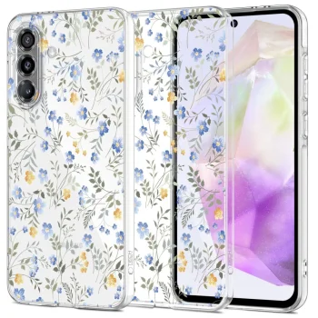 Tech-Protect FlexAir maciņš Samsung Galaxy A36 5G - Margrietiņas ar lapām | Phone Case Cover Daisies With Leaves