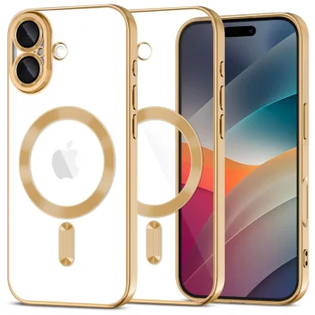 Чехол Tech-Protect MagFlex MagSafe для iPhone 17 прозрачный / золотой