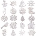 Wooden Christmas Tree Decorations, Pendants, Ornaments, 20 pcs.