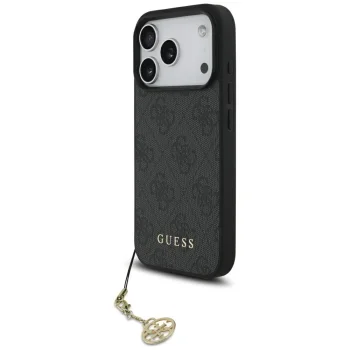 Guess iPhone 17 Pro vāciņš 4G Charms Collection MagSafe, melns