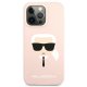 Чехол Karl Lagerfeld Silicone Karl\'s Head для iPhone 13 Pro / 13 - Светло-розовый