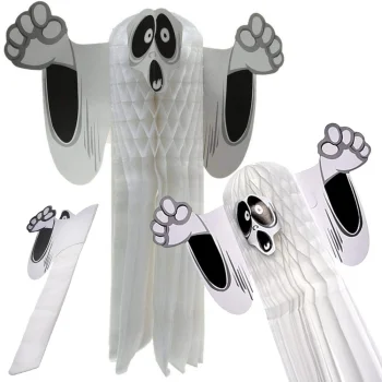 3D saliekams papīra spoks Halloween dekorācija, balts