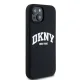 DKNY iPhone 15 / 14 / 13 vāciņš Liquid Silicone White Printed Logo MagSafe, melns