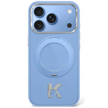 Karl Lagerfeld IML Ring Stand 360 Kameo Metal MagSafe vāciņš iPhone 17/18 Pro Max, zils