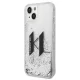 Karl Lagerfeld Liquid Glitter Big KL vāciņš iPhone 14 / 15 / 13 6.1\", sudraba krāsā