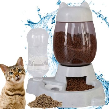 2-in-1 Gravity Pet Feeder and Water Dispenser for Dogs and Cats