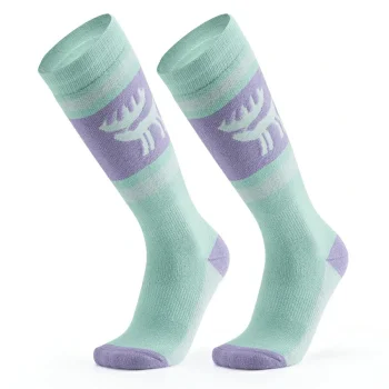 Лыжные носки Qunature 037201, размер 37-42 (S/M), фиолетовые/зеленые