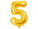 Foil Balloon Number 5, 66 cm (26\"), Gold