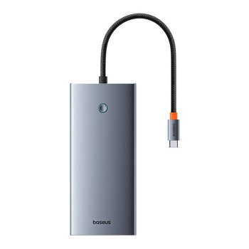 Концентратор 13in1 Baseus PortalJoy USB-C to HDMI+DP+VGA+C+USB+PD+RJ45+SD/TF+3.5mm (серый)