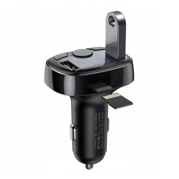 Baseus T-Typed Car charger & Bluetooth Player, FM Transmitter, Black