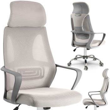 Sofotel Praga Micro-Mesh Office Chair, Light Gray