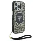 Guess HC IML Leopard Triangle Cord Strap MagSafe чехол для iPhone 16 Pro Max - коричневый