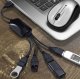 USB хаб на 4 порта разветвитель USB 2.0 High Speed для ПК и ноутбука, черный